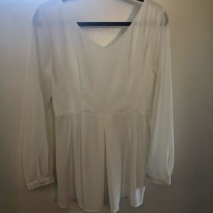 White Romper- silky/ fancy material